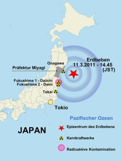 Karte Erdbeben Japan 2011